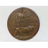 A WWI bronze death plaque dedicated to 36217 John Arthur Bernard Preece, 2Btn Wiltshire Regiment,