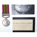 An Indian General Service Medal to Pte. Walter Lovelock, 3rd Btn, Rifle Brigade, together with his