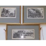 Three small Piranesi black & white architectural prints - 'Foro di Trajano', 'Foro di Nerva' and '