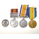 A Queen's South Africa Medal with three bars to 2741 Pte. J. Webb, South Staffs, also his WWI pair