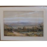 William Widgery (1822-1893) - watercolour - Extensive landscape, signed, 18" x 28".