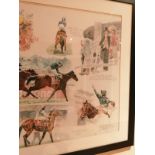 David Dent (born 1959) - watercolour - Vodaphone Derby, Epsom 2000, 29" x 38".