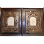 A pair of WWI bronzed plaster plaques commemorating the loss of two brothers from the Spearing