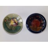 A small Moorcroft Pomegranate pattern bowl, 4.25" diameter and one other. (2)