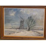 Marcus Ford (1914-1989) - oil on canvas - Landscape with windmill, signed, 22" x 31".