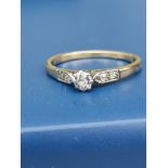 A small old cut diamond solitaire ring on 18ct gold shank. Finger size P.