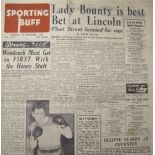 1946 VILLA WOLVES COVENTRY NEWCASTLE. HORSE RACING. BOXING.