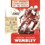 SPEEDWAY - 1955 WORLD FINAL PROGRAMME & TICKET