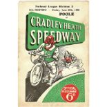 SPEEDWAY - CRADLEY HEATH V POOLE JUNE 27TH 1952