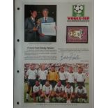 1990 WORLD CUP A4 SHEET AUTOGRAPHED BY BOBBY ROBSON