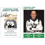 SPEEDWAY - LAWRENCE HARE HAND SIGNED BENEFIT PROGRAMMES EXETER & NEWPORT
