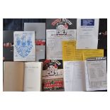 MANCHESTER UNITED MENUS RESERVE & YOUTH PROGRAMMES. BILL FOULKES BOOK