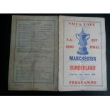 1955 MANCHESTER CITY V SUNDERLAND FA CUP SEMI-FINAL PIRATE PROGRAMME