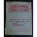 1909 ASTON VILLA V CHELSEA + VILLA RESERVES V WELLINGTON ST GEORGES