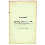 CRICKET - WARWICKSHIRE C.C.C. ANNUAL REPORT 1896