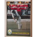 CRICKET - JOHN HOPKINS AUTOGRAPHED 1986 BENEFIT BROCHURE ( GLAMORGAN )