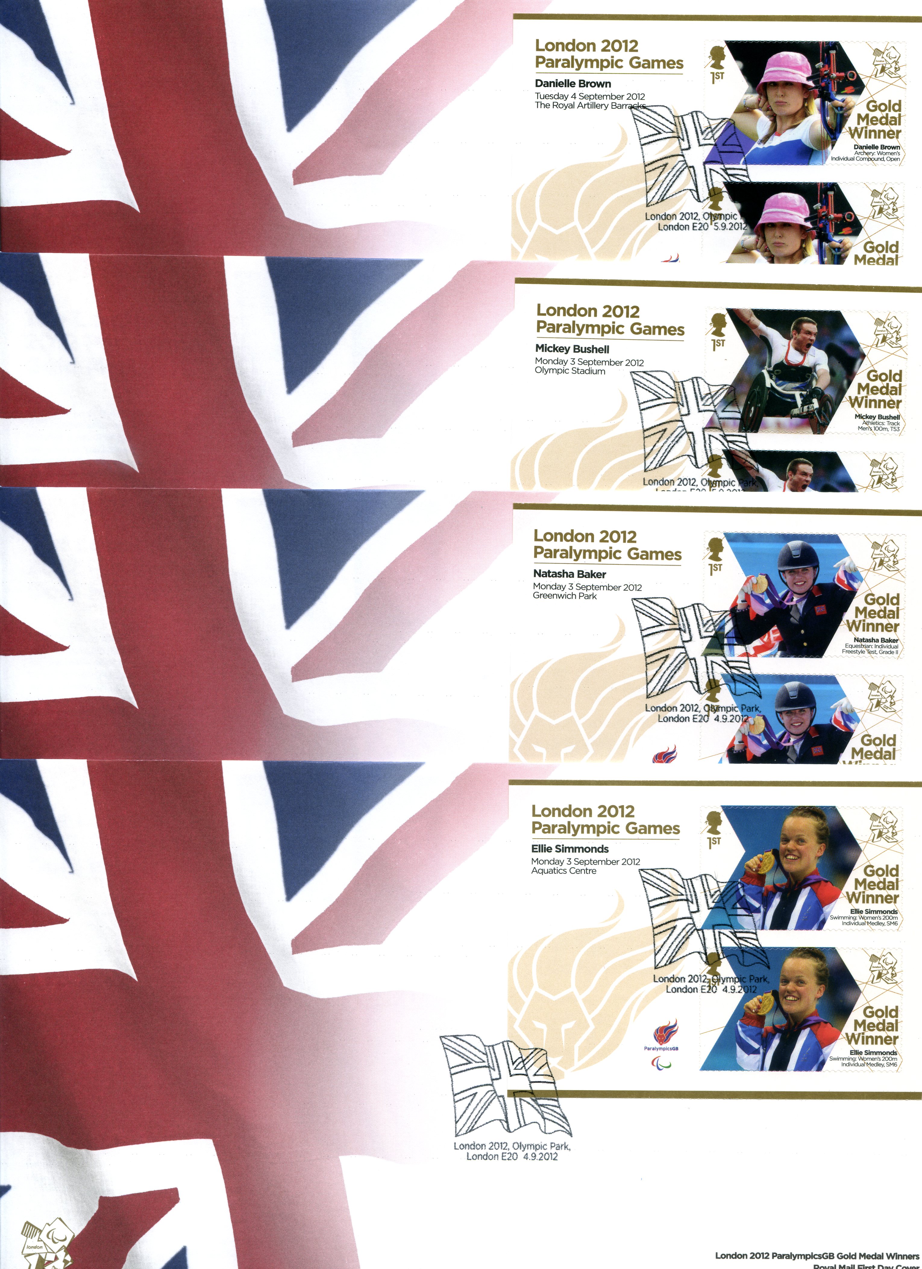 2012 LONDON PARALYMPIC GAMES - FULL SET OF 34 POSTAL COVERS - Image 7 of 9