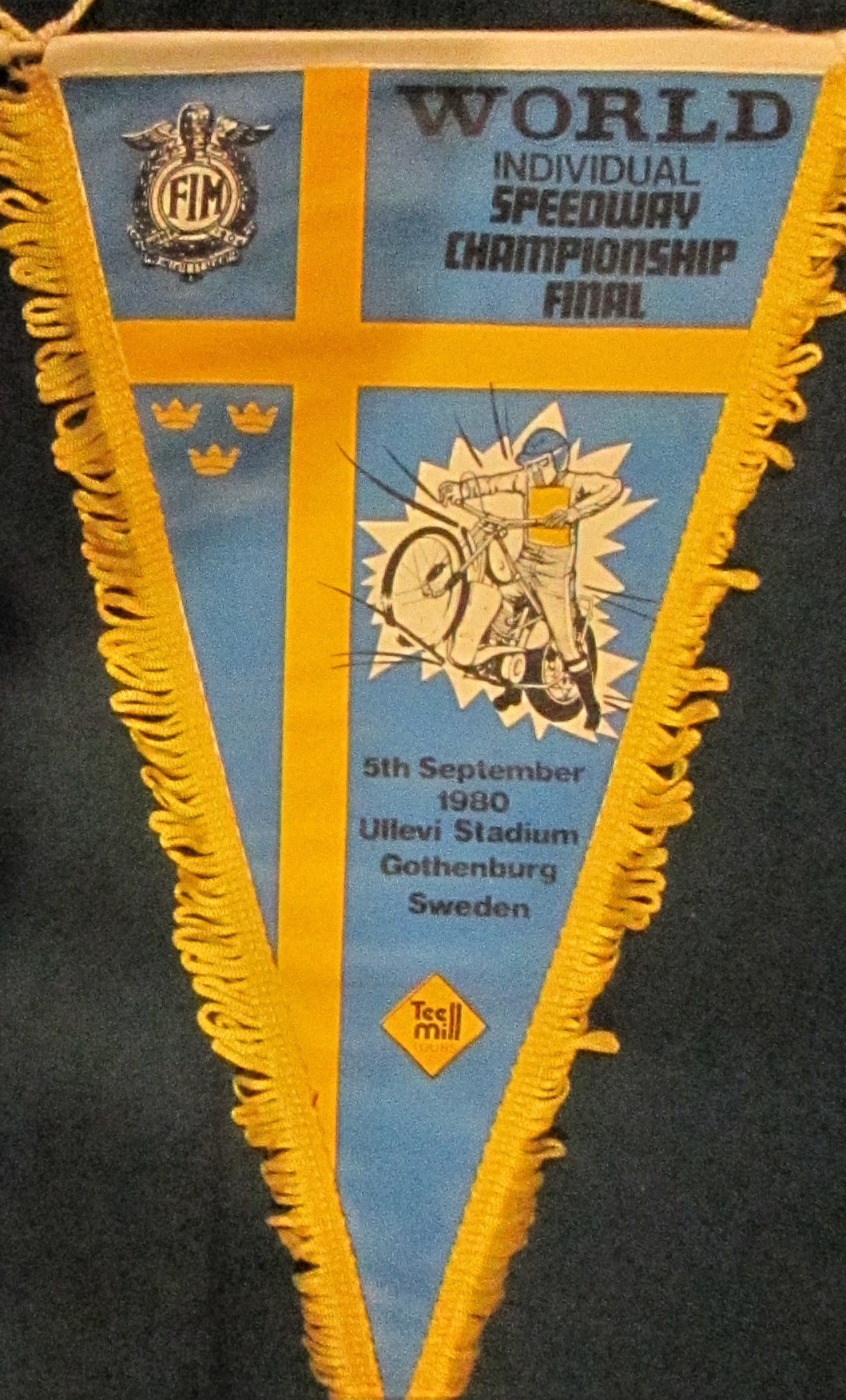 SPEEDWAY - 1980 WORLD FINAL @ GOTHENBURG SWEDEN PENNANT