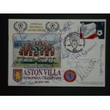 ASTON VILLA - 1982 EUROPEAN CUP WINNERS POSTAL COVER AUTOGRAPHED BY ALL 12 PLAYERS