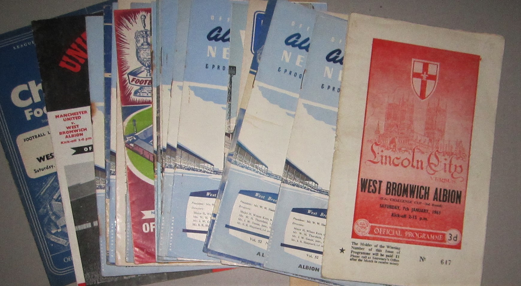 1960/61 WEST BROMWICH ALBION W.B.A. HOMES AND AWAYS X 26