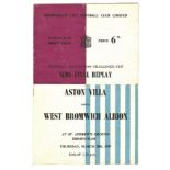 1957 F.A. CUP S/F REPLAY ASTON VILLA V WEST BROMWICH ALBION W.B.A. @ BIRMINGHAM CITY