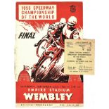 SPEEDWAY - 1956 WORLD FINAL PROGRAMME & TICKET