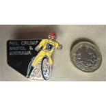 SPEEDWAY - PHIL CRUMP BRISTOL & AUSTRALIA BADGE