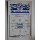 1932-33 SHEFFIELD WEDNESDAY RESERVES V WEST BROMWICH ALBION RESERVES