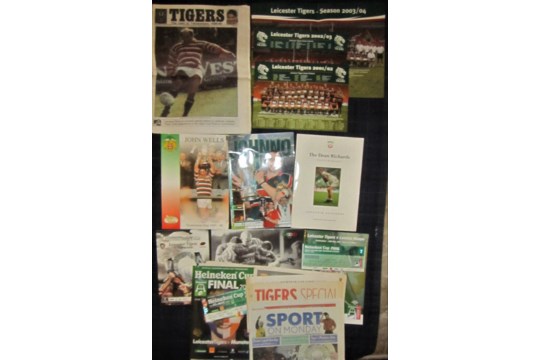 RUGBY UNION- LEICESTER TIGERS PROGRAMMES TICKETS BROCHURES PAPERS