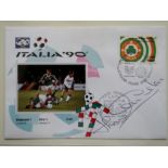 1990 ENGLAND V EIRE WORLD CUP POSTAL COVER AUTOGRAPHED BY JACK CHARLTON