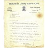 CRICKET - 1958 HAMPSHIRE C.C.C. HSTL