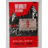 SPEEDWAY - 1970 WEMBLEY LIONS V NEWPORT PROGRAMME AND TICKET