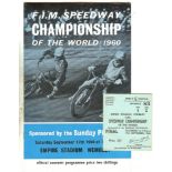 SPEEDWAY - 1960 WORLD FINAL PROGRAMME & TICKET