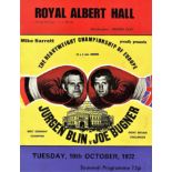 BOXING - JURGEN BLIN V JOE BUGNER + STRACEY CONTEH ROWE REVIE ETC.