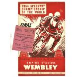 SPEEDWAY - 1954 WORLD FINAL PROGRAMME & TICKET