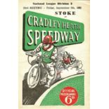 SPEEDWAY - CRADLEY HEATH V STOKE SEPTEMBER 5TH 1952