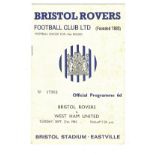 1965/66 FOOTBALL LEAGUE CUP BRISTOL ROVERS V WEST HAM UNITED