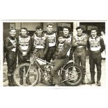 SPEEDWAY - 1965 GREAT BRITAIN TEAM GROUP ORIGINAL PHOTOGRAPH INCLUDES BARRY BRIGGS