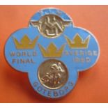 SPEEDWAY - 1980 WORLD FINAL @ GOTHENBURG SWEDEN GILT BADGE