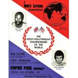 BOXING - 1972 FINNEGAN V FOSTER LIGHT-HEAVYWEIGHT CHAMPIONSHIP OF THE WORLD