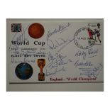 1966 WORLD CUP OFFICIAL POSTAL COVER SIGNED BY ALL 11 OF THE ENGLAND TEAM