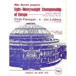 BOXING - 1972 FINNEGAN V LUBBERS LIGHT-HEAVYWEIGHT CHAMPIONSHIP OF EUROPE