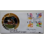 100 YEARS OF THE FOOTBALL LEAGUE POSTAL COVER AUTOGRAPHED BY STANLEY MATTHEWS