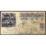 CRICKET - 1977 JUBILEE & CENTENARY ENGLAND V AUSTRALIA POSTAL COVERS WITH MANY AUTOGRAPHS