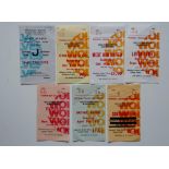 WOLVES COLLECTION OF 1970's TICKETS X 7