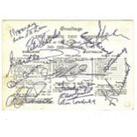 CRICKET - 1956 JIM LAKER 19 WICKETS V AUSTRALIA PHOTO WITH AUTOGRAPHS