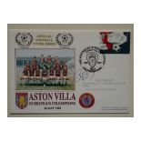 ASTON VILLA 1982 EUROPEAN CUP WINNERS POSTAL COVER - AUTOGRAPHED BY TONY MORLEY