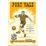 PORT VALE V WEST BROMWICH W.B.A. 1958-59 OPENING OF FLOODLIGHTS