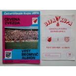 1979 RED STAR BELGRADE V WEST BROMWICH ALBION UEFA CUP - TWO DIFFERENT PROGRAMMES
