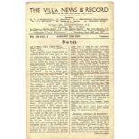 1945/46 ASTON VILLA V BIRMINGHAM CITY FOOTBALL LEAGUE SOUTH